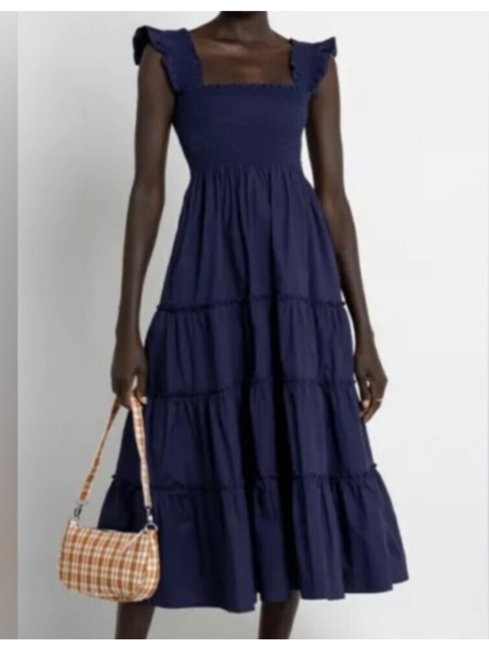KOURT navy cotton maxi nap dress sz M